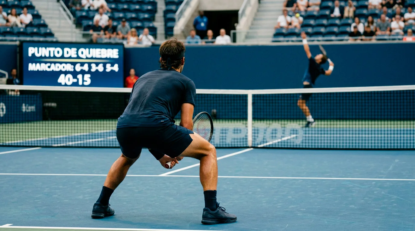 Movimiento de cuotas live durante un break point en un partido de tenis del Open de Australia